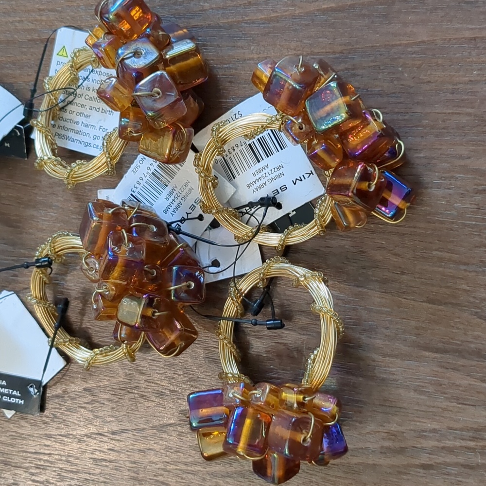 Kim Seybert Amber Array Napkin Rings NWT - Picture 3 of 6